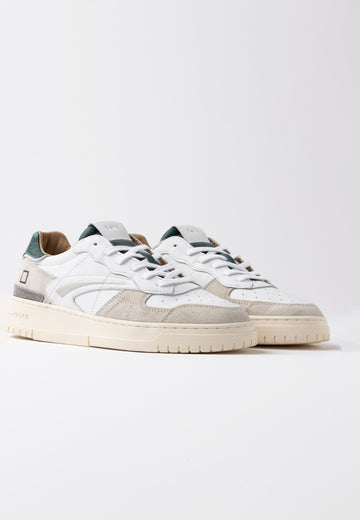 D.A.T.E sneakers uomo torneo pure vintage calf white gree